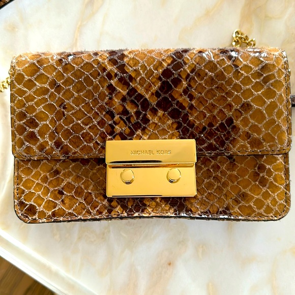 Michael Kors Handbags - Michael Kors python embossed Crossbody